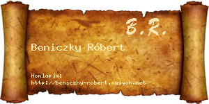 Beniczky Róbert névjegykártya